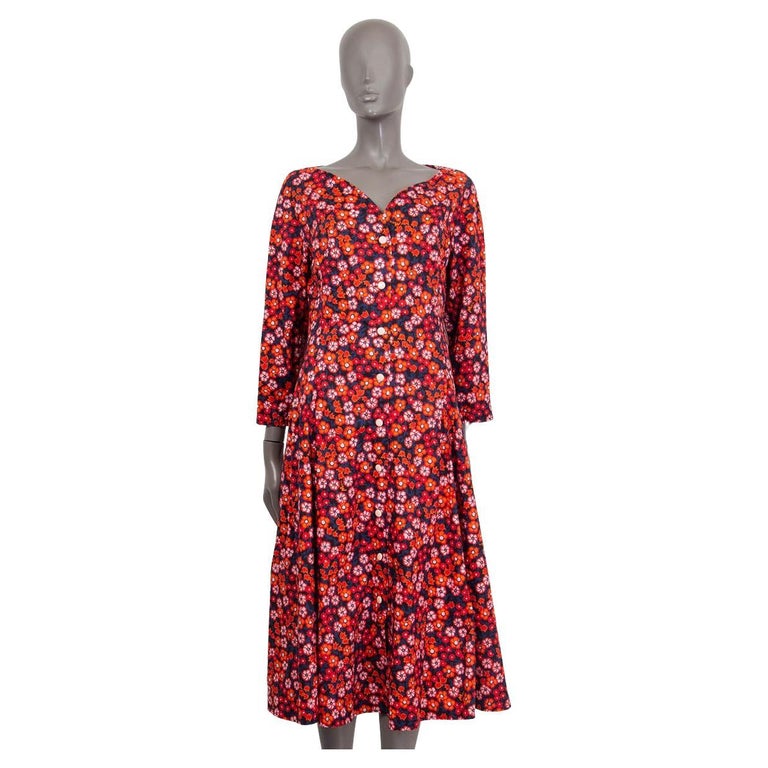 MARNI red and blue cotton 2021 FLORAL SWEETHEART POPLIN MIDI Dress 44 L For  Sale at 1stDibs | marni heart sweater, cath kidston red dress