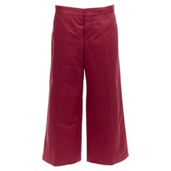 MARNI red cotton linen minimal classic wide cropped pants IT40 S MARNI red cotton linen minimal classic wide cropped pants IT40 S