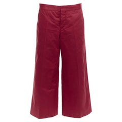 MARNI red cotton linen minimal classic wide cropped pants IT40 S MARNI red cotton linen minimal classic wide cropped pants IT40 S