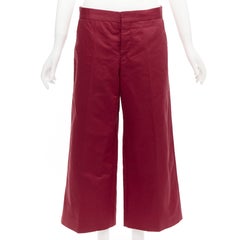 Marni, pantaloni larghi minimal classic in cotone e lino rosso IT40 S