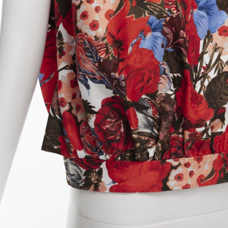 MARNI rojo floral algodón shell botón sin mangas chaleco burbuja IT38 XS en venta 5