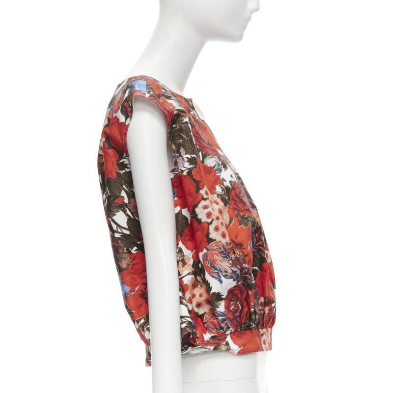 MARNI rojo floral algodón shell botón sin mangas chaleco burbuja IT38 XS en Excelente estado para la venta en Hong Kong, NT