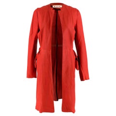 Marni Red Lightweight Leather Coat - Size US 6