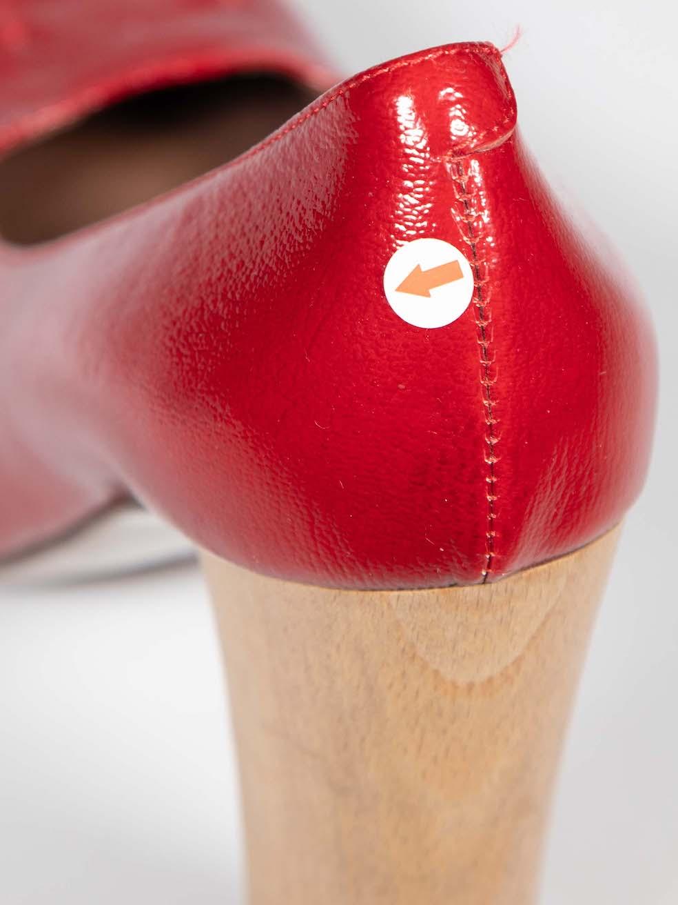Marni escarpins à bout carré rouge verni, taille IT 39,5 en vente 5