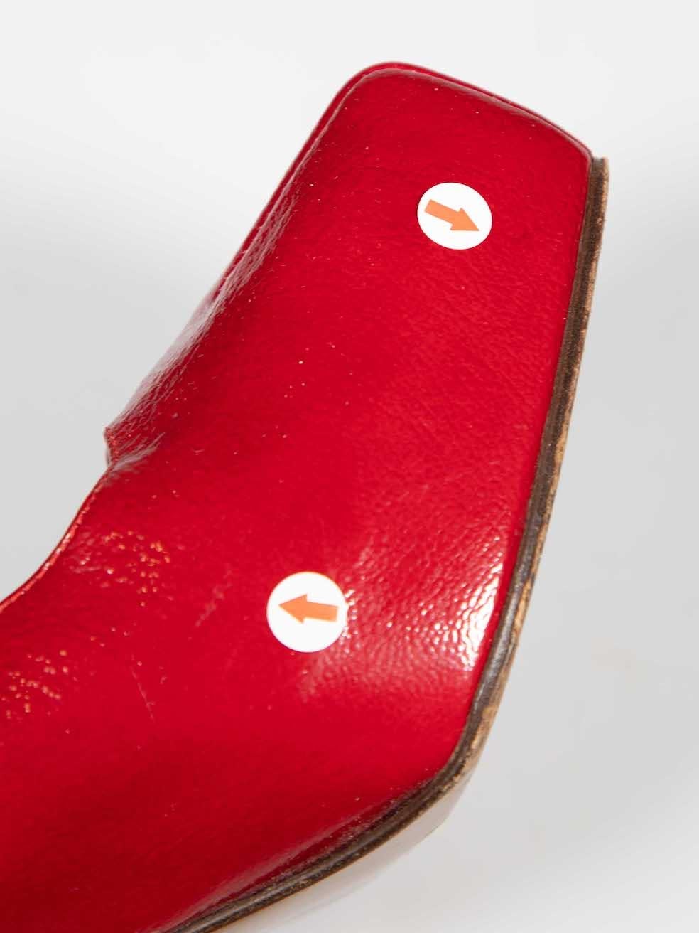 Marni Red Patent Square Toe Platform Pumps Size IT 39.5 For Sale 2