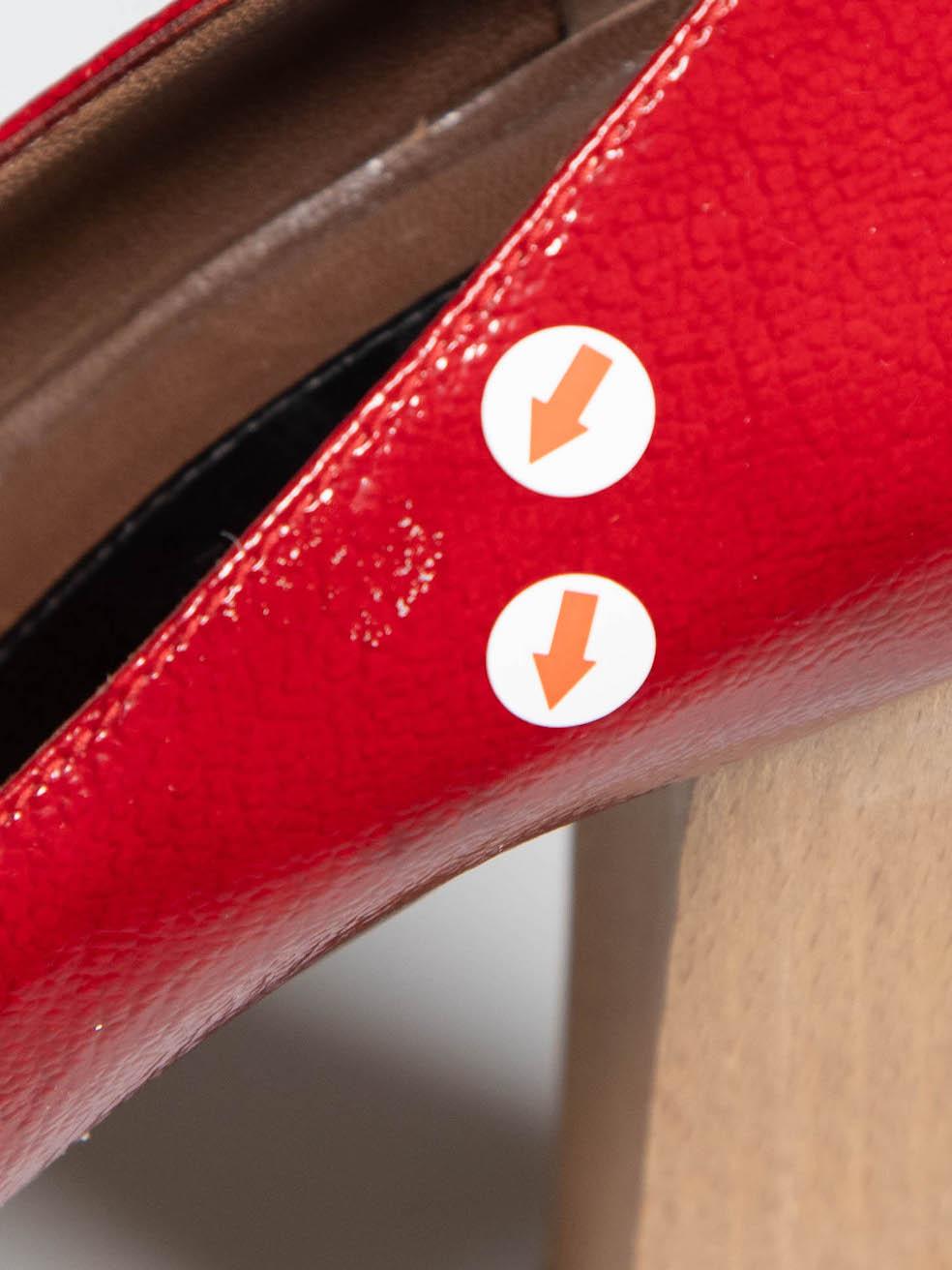 Marni Red Patent Square Toe Platform Pumps Size IT 39.5 For Sale 4