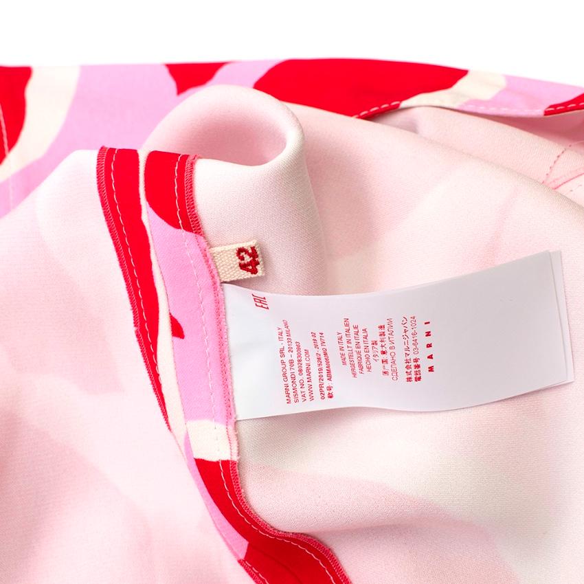 Marni Red & Pink Pattern Long Sleeve Maxi Dress - Size US 6 3