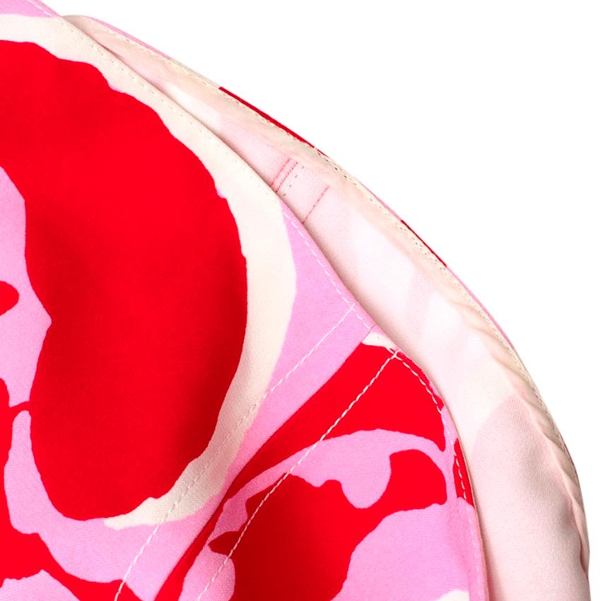 Marni Red & Pink Pattern Long Sleeve Maxi Dress - Size US 6 2