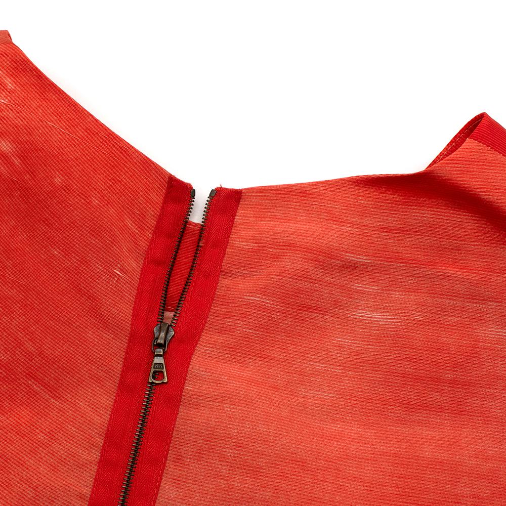 Marni Red Sheer Pebble Applique Shift Dress - Size Estimated M 5