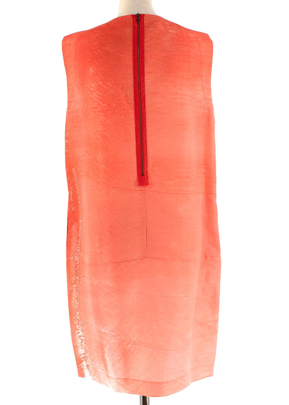 Orange Marni Red Sheer Pebble Applique Shift Dress - Size Estimated M