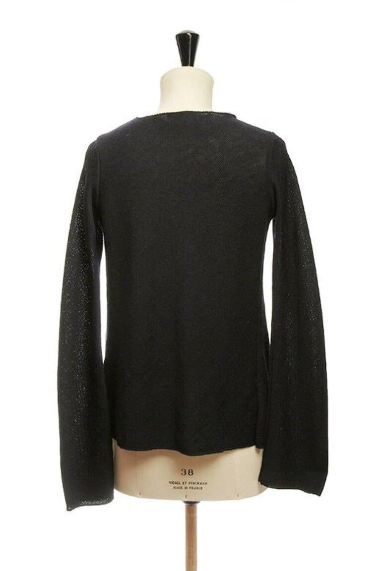 MARNI resin applique collar open front navy blue knit cardigan jacket IT38 XS In Good Condition In Hong Kong, NT