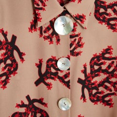 Marni Resort 2019 Top Blouse IT40 Coral Crepe and mother of pearl UK10 US8