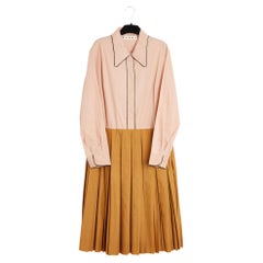 Marni Robe 2 tons FR38 Abito in popeline di cotone bicolore Gonna a pieghe UK10 US8