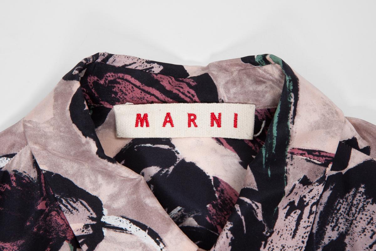 Marni Runway Printed Silk Shirt Blouse, Spring-Summer 2009 For Sale 5