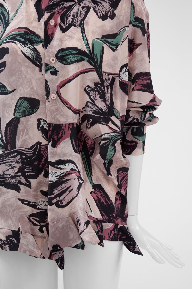 Marni Runway Printed Silk Shirt Blouse, Spring-Summer 2009 In Excellent Condition For Sale In Geneva, CH