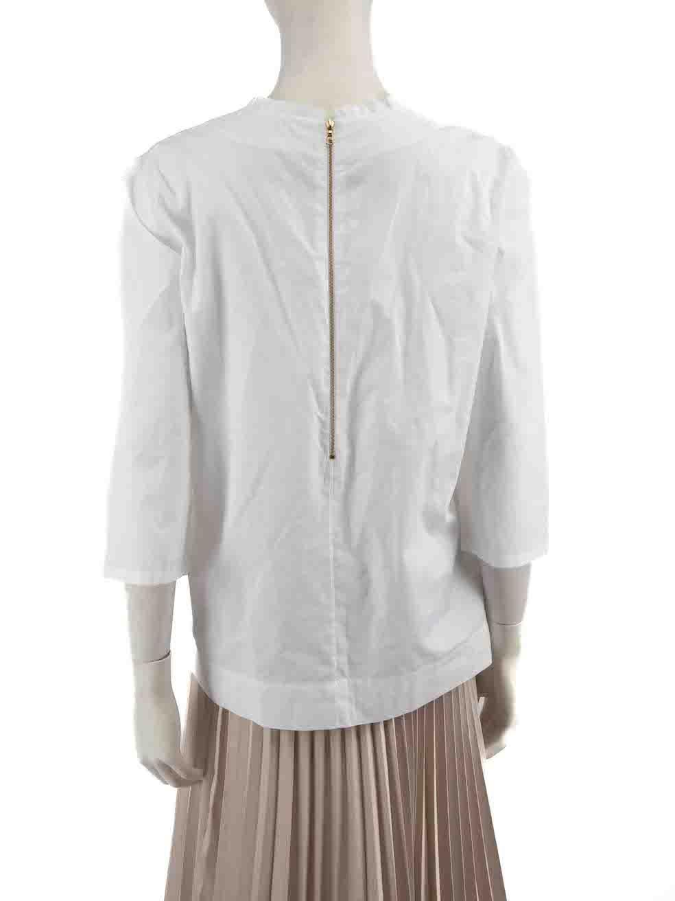 Marni S/S13 White Neck Tie Long Sleeve Blouse Size L In Good Condition For Sale In London, GB