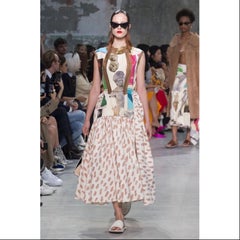 Marni Sculptural cotton Canvas Venus Print Dress Runway, 2019