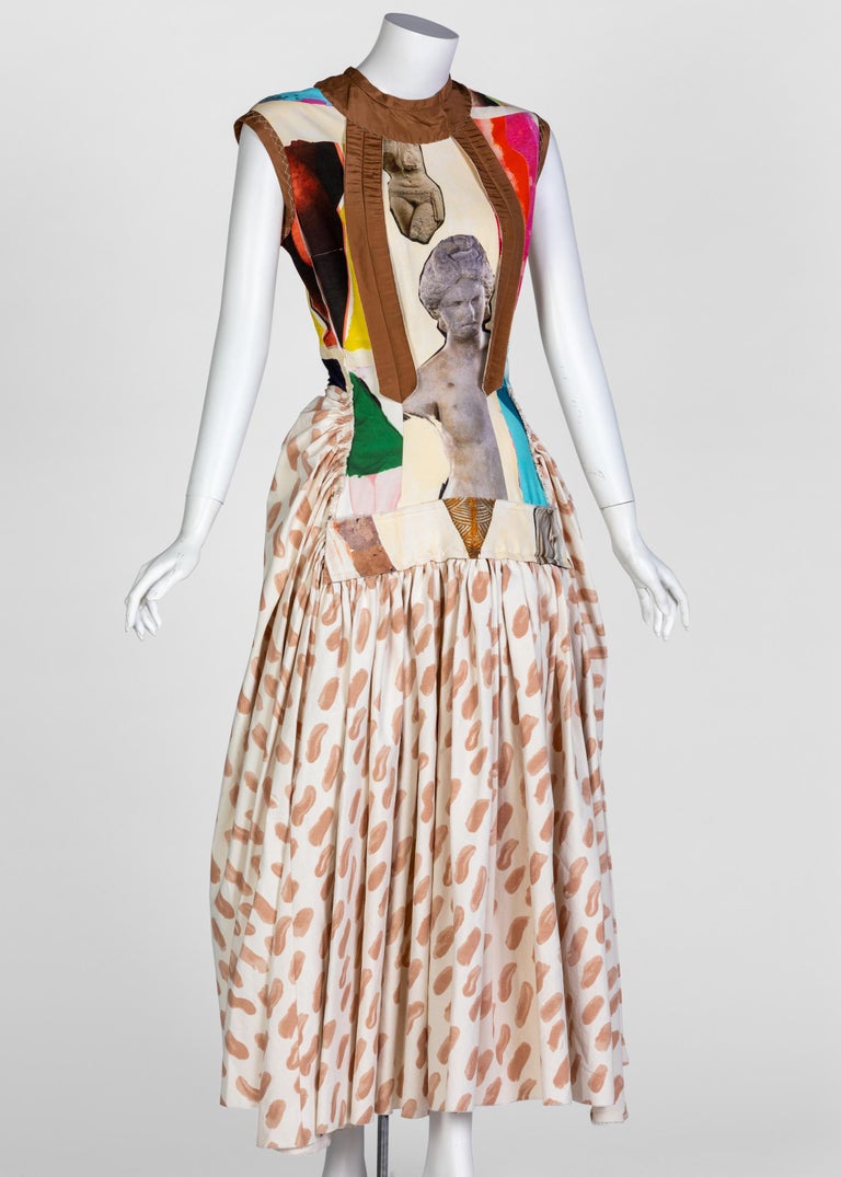 Marni Sculptural cotton Canvas Venus Print Dress Runway, 2019 For Sale ...