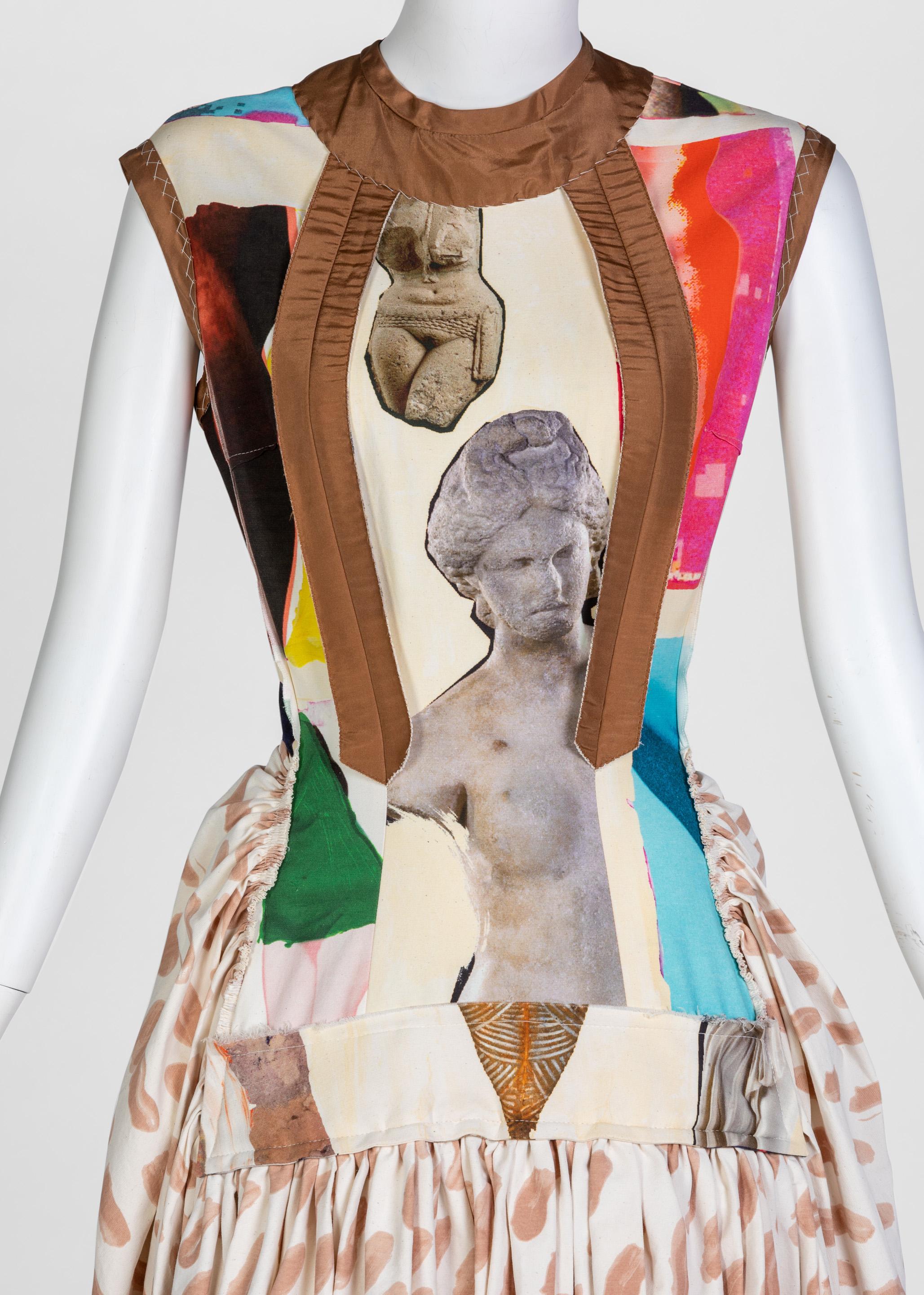 Marni Sculptural cotton Canvas Venus Print Dress Runway, 2019 In Excellent Condition In Boca Raton, FL