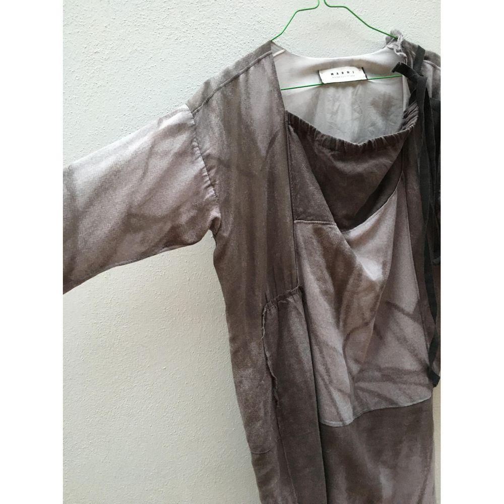 Marni Silk Mid-Length Dress in Grey In Good Condition For Sale In Carnate, IT