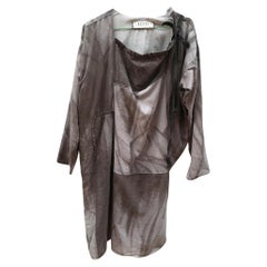Marni Silk Mid-Length Dress in Grey