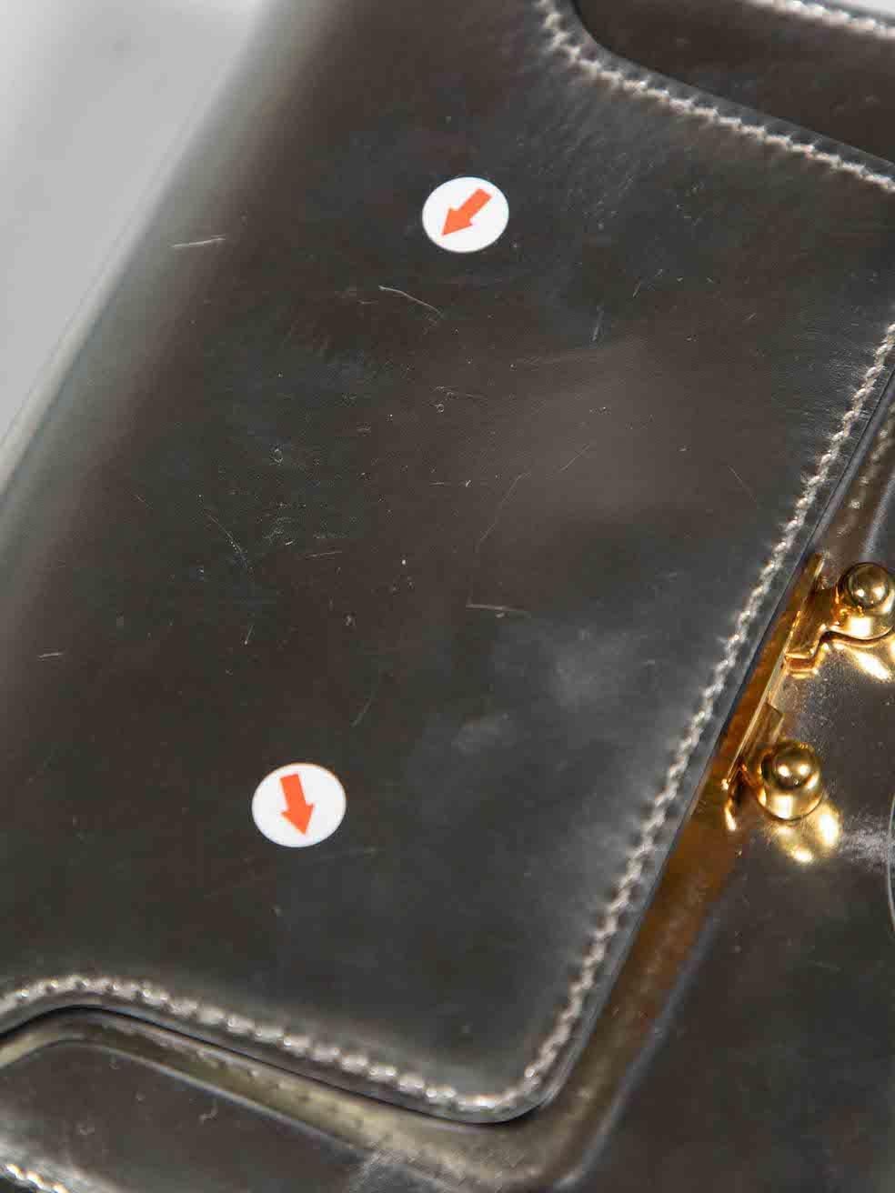 Marni Silver Leather Mini Trunk Clutch 2