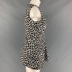 MARNI Size 0 Black White Cotton Tunic Blouse