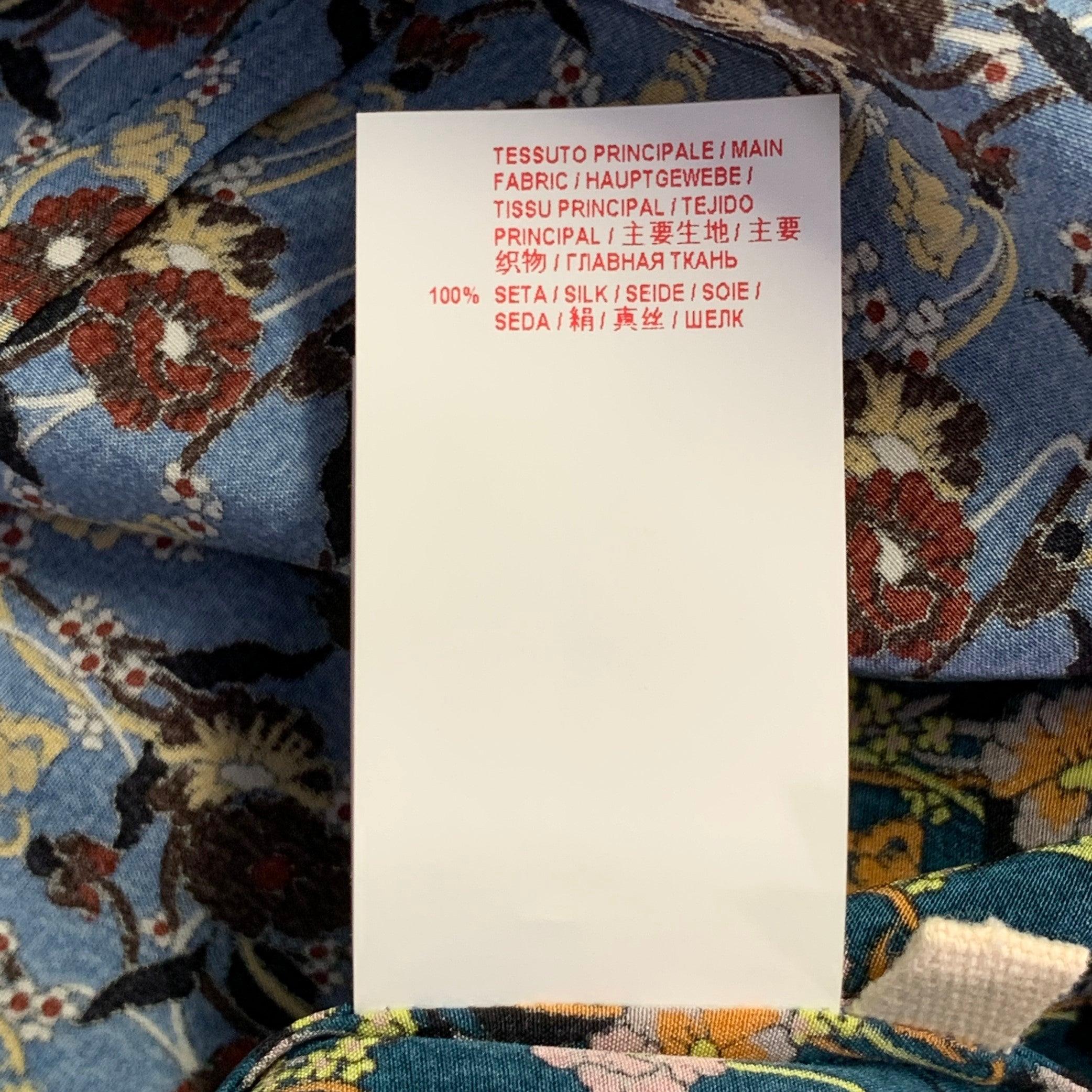 MARNI Size 0 Blue Multi Color Silk Floral Sleeveless Midi Dress For Sale 3