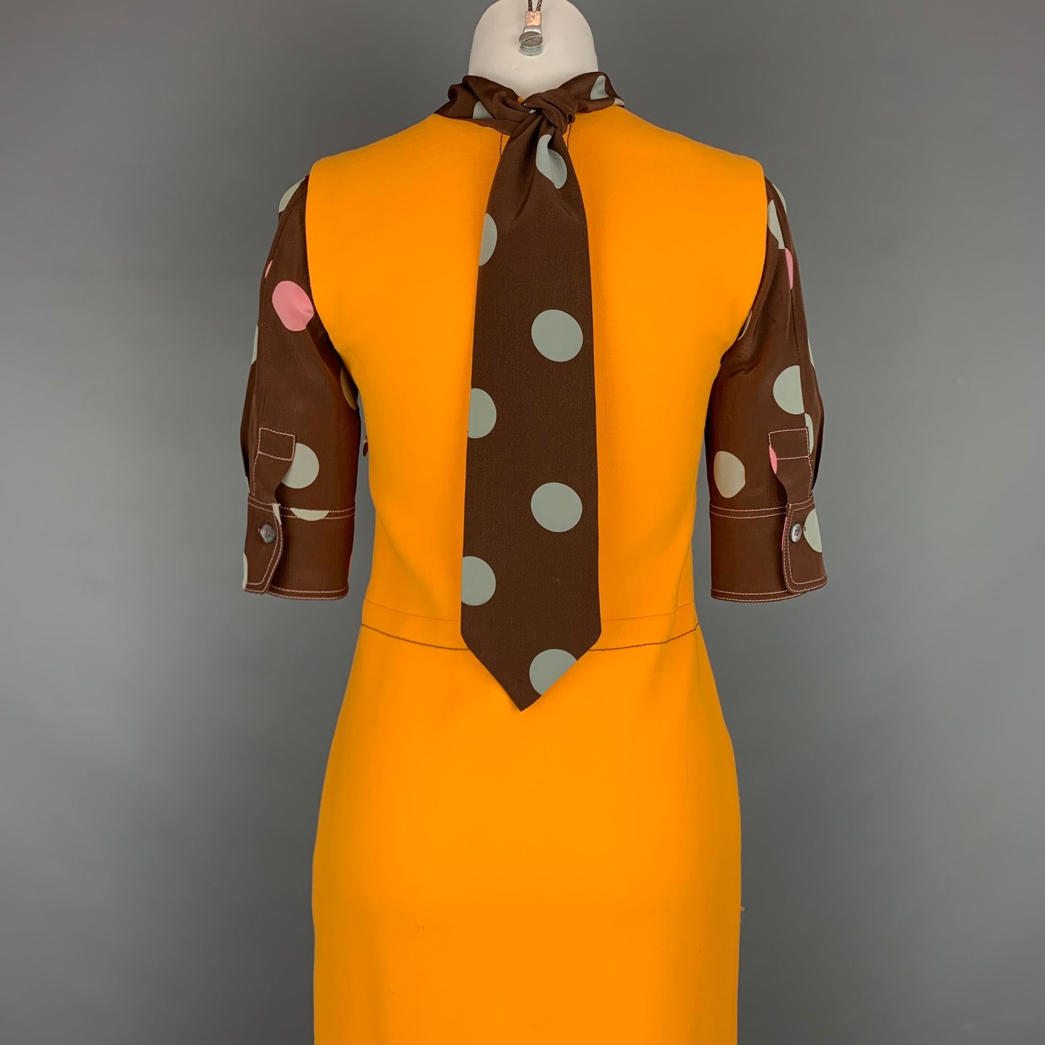 orange and brown dress