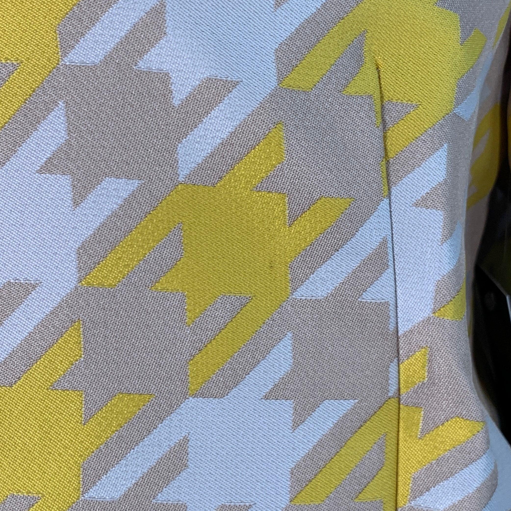 Donna Marni taglia 10 Giallo Beige Poliestere pied de poule con bottoni nascosti Giacca Blazer in vendita