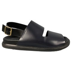 MARNI Size 11 Black Leather Straps Sandals