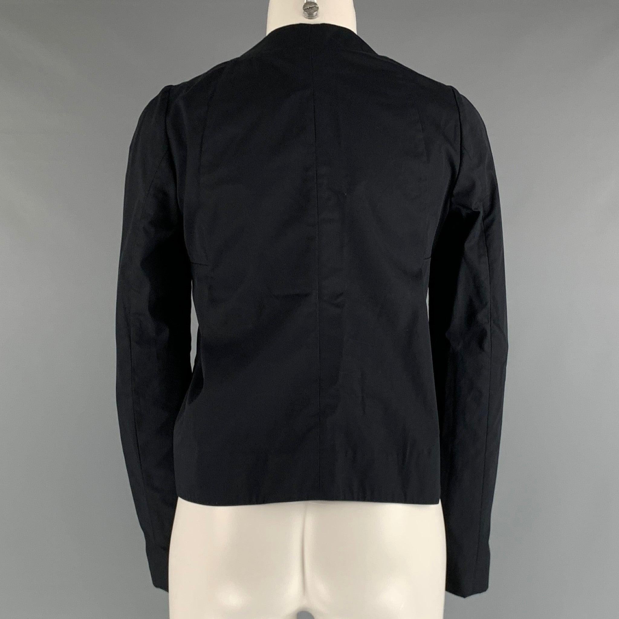 MARNI Size 2 Black Cotton A-Line Jacket In Excellent Condition For Sale In San Francisco, CA