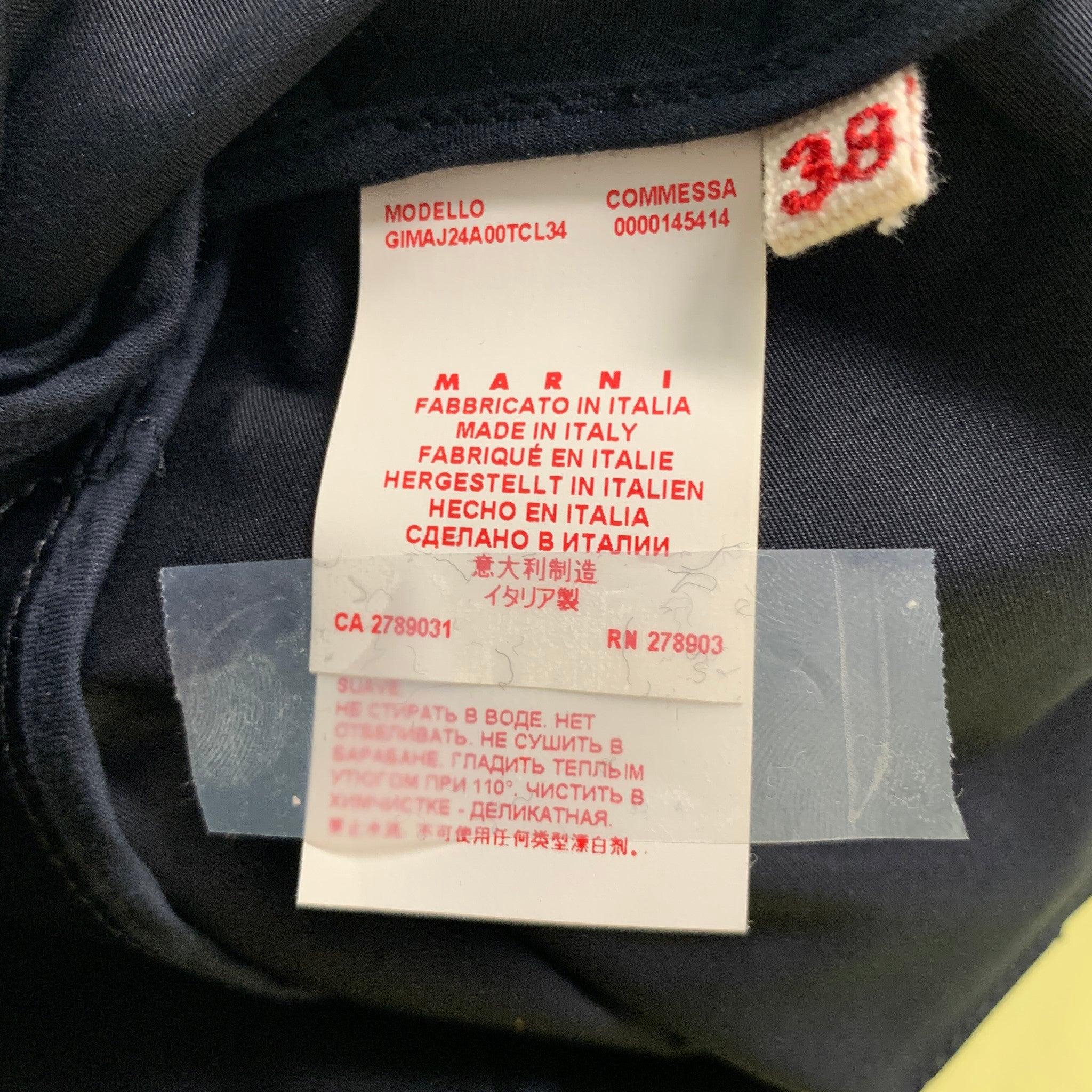 MARNI Size 2 Black Cotton A-Line Jacket For Sale 1
