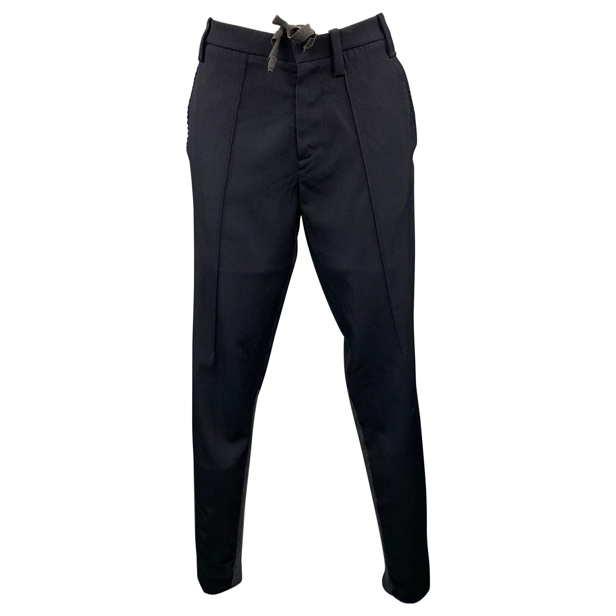MARNI Pantaloni casual skinny in lana vergine a maglia nera taglia 2