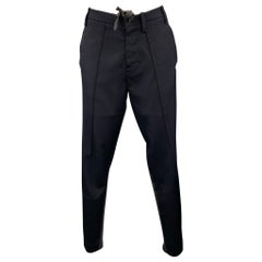 MARNI Talla 2 Pantalones Casual Negro Punto Parche Lana Virgen Skinny