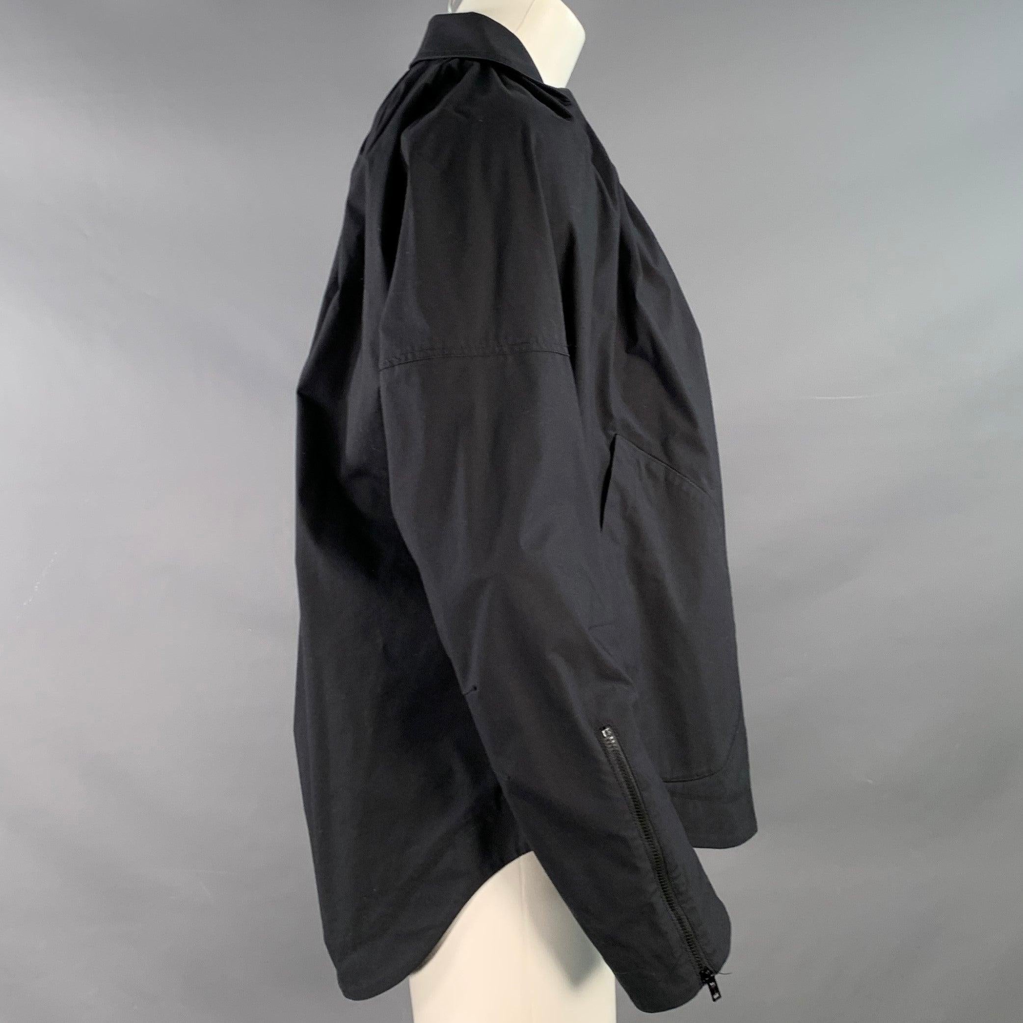 MARNI Size 2 Black Polyester Blend Zip Up Jacket Blazer In Excellent Condition For Sale In San Francisco, CA