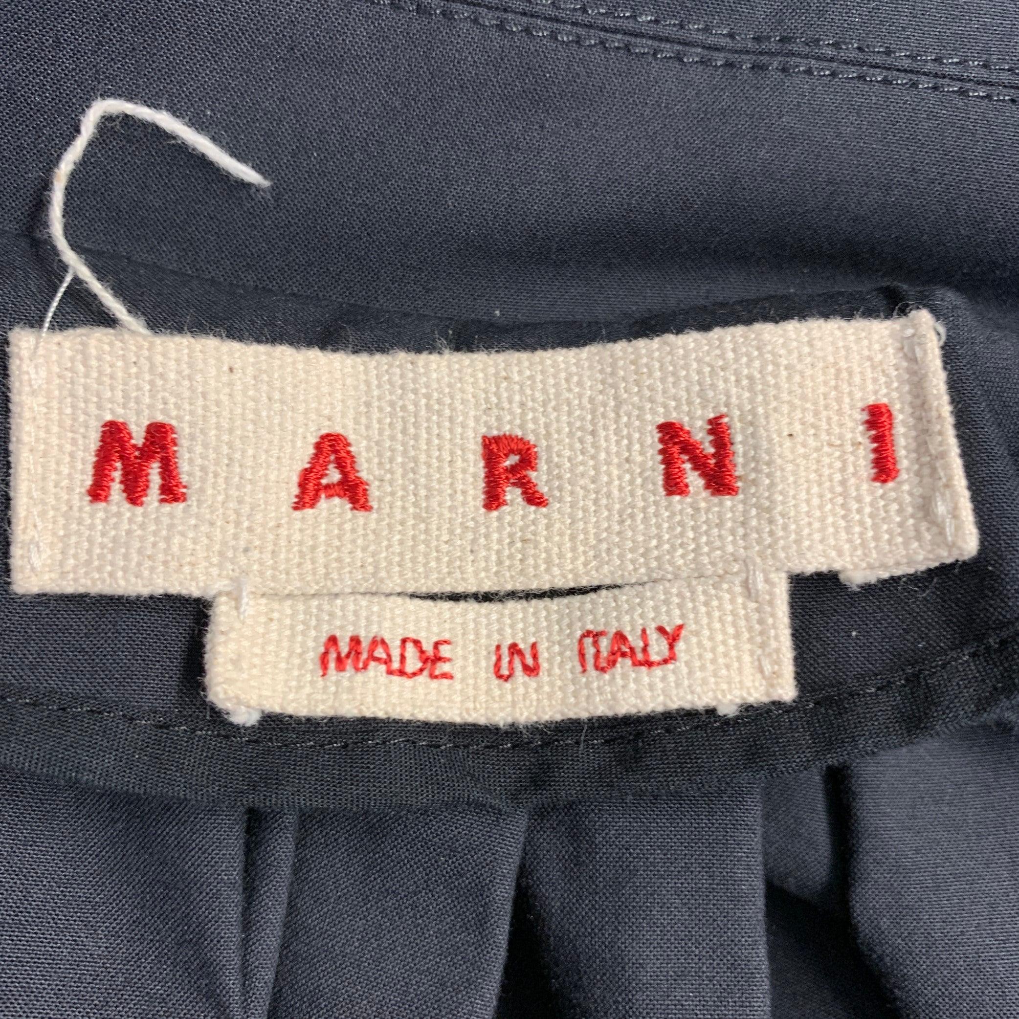 MARNI Size 2 Black Polyester Blend Zip Up Jacket Blazer For Sale 1