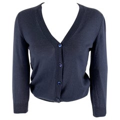 MARNI Size 2 Blue Cashmere 3/4 Sleeves Cardigan