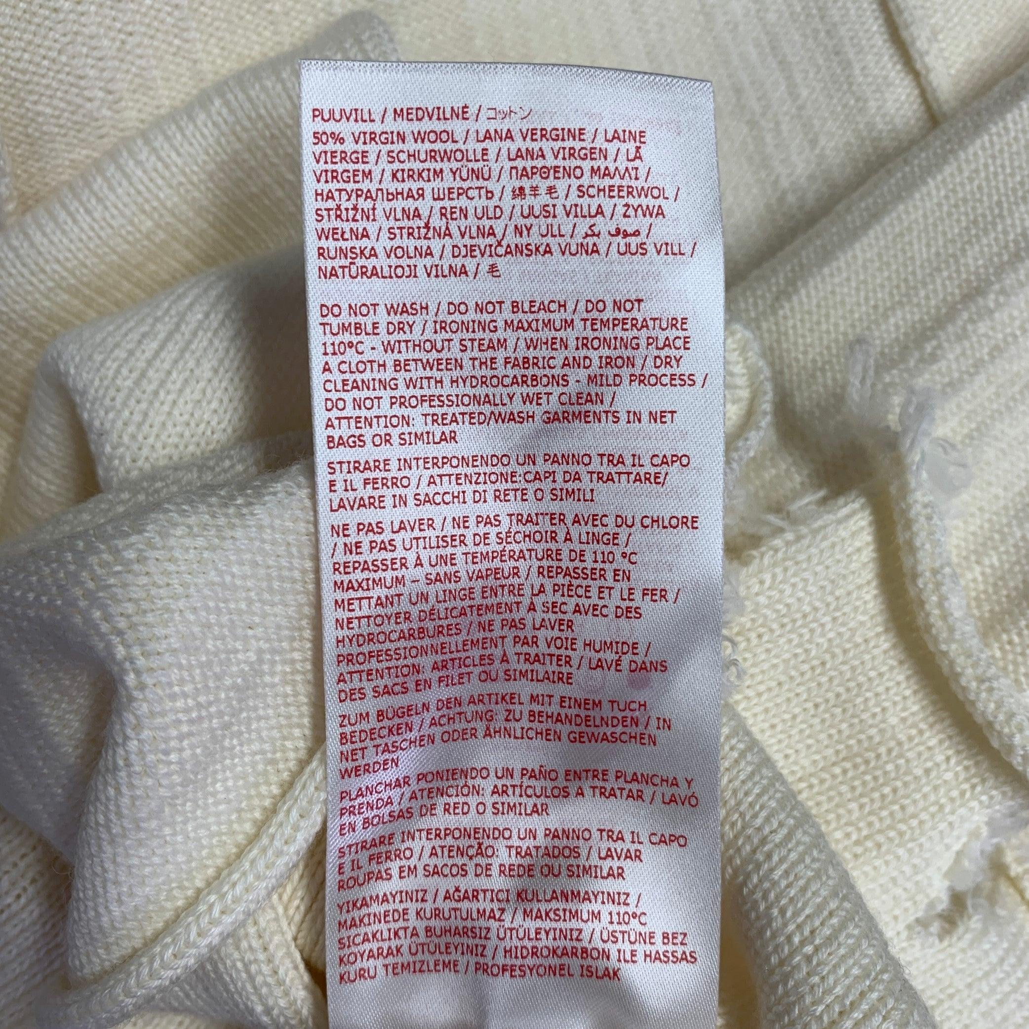 MARNI Taglia 2 Crema in cotone e lana vergine, maglia a bordi grezzi Casual Top in vendita 3