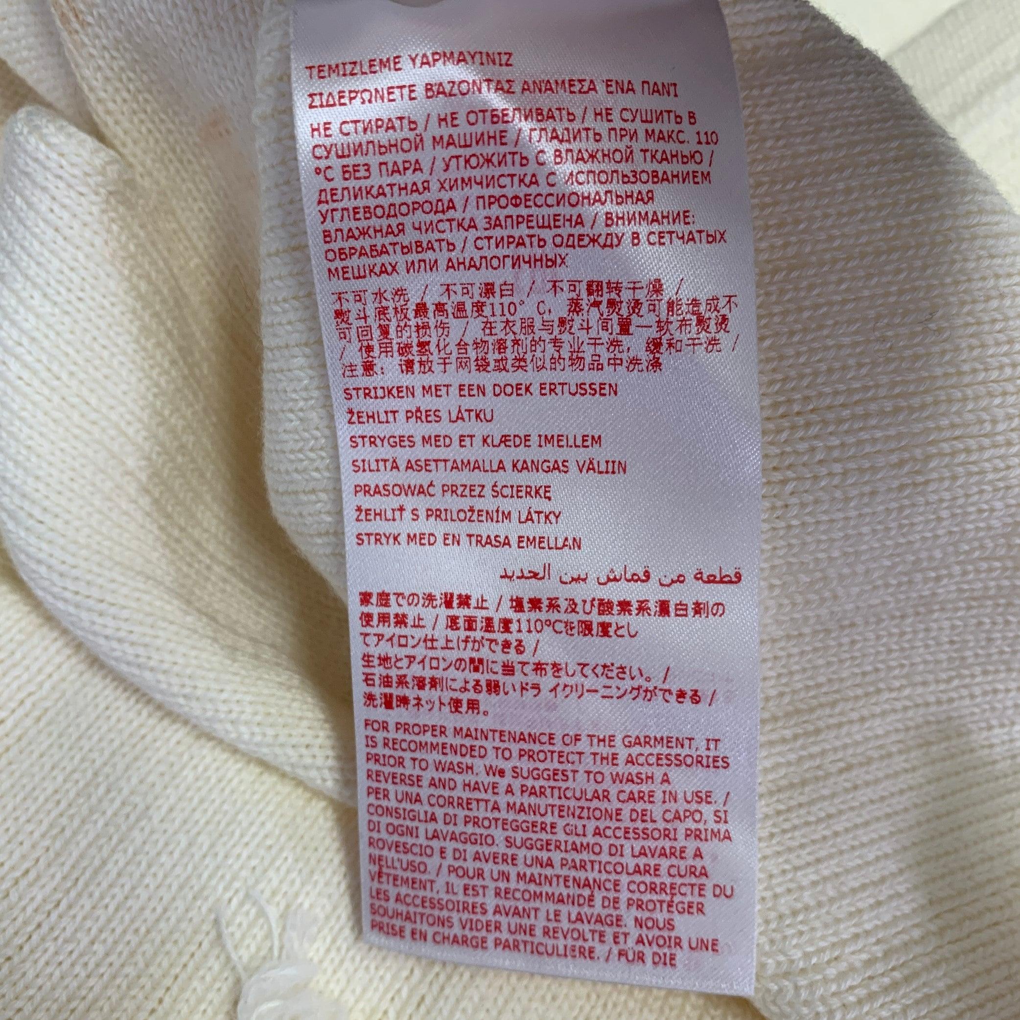 MARNI Taglia 2 Crema in cotone e lana vergine, maglia a bordi grezzi Casual Top in vendita 4