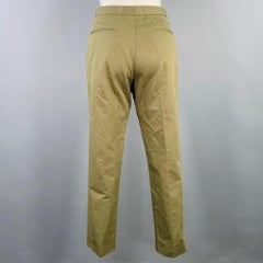 Marni Taglia 2 Pantaloni casual in cotone e lino Greene & Greene & Greene in twill con la parte anteriore piatta