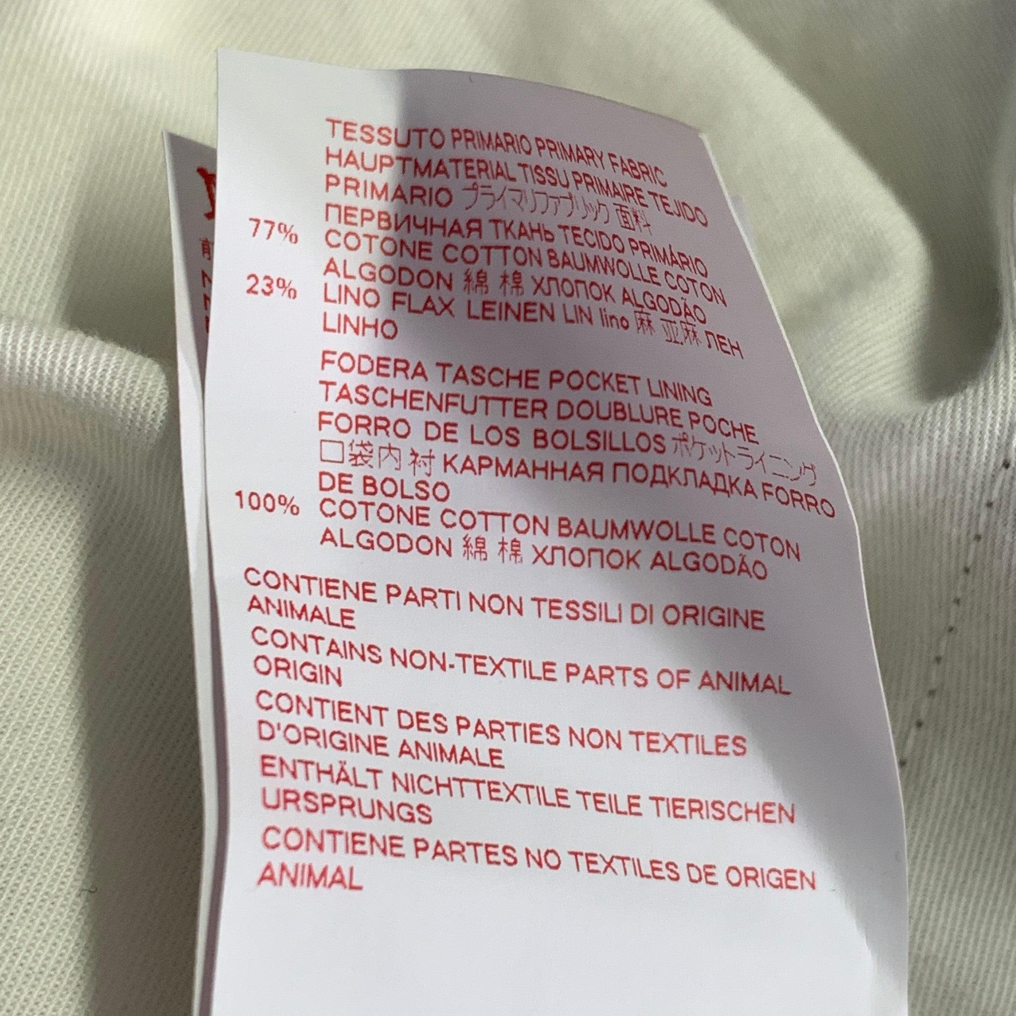 MARNI Taille 2 Pantalon décontracté en sergé de coton lin vert olive à devant plat en vente 2