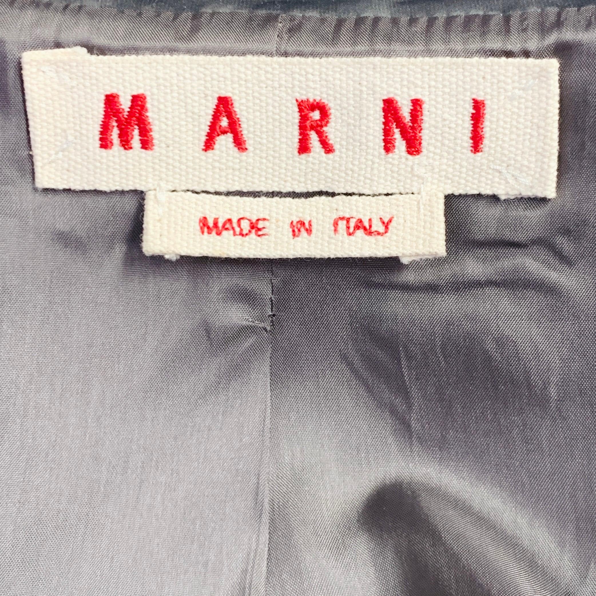 Women's MARNI Size 2 Grey Polyester Techno Peplum Hidden Placket Jacket Blazer For Sale