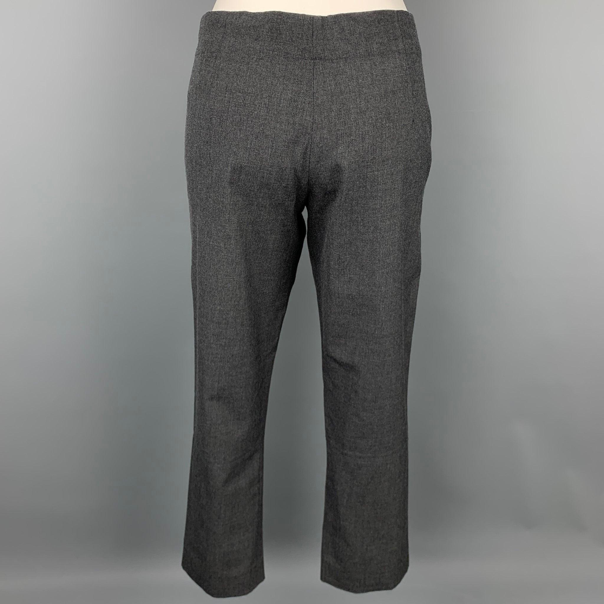 MARNI Size 2 Grey Virgin Wool Cropped Casual Pants In Good Condition For Sale In San Francisco, CA