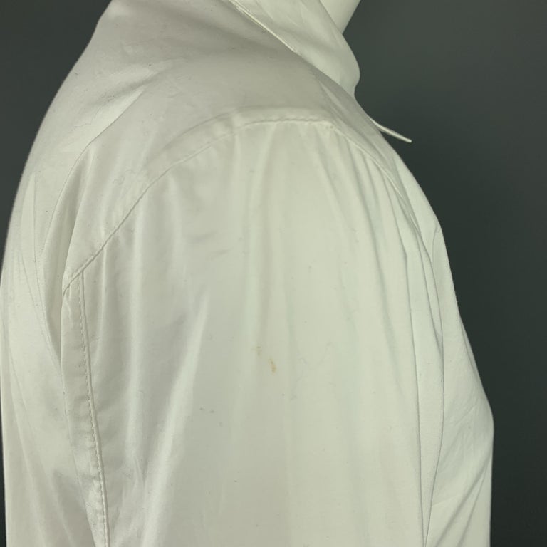 MARNI Size 2 White Cotton Pleated Asymmetrical Blouse at 1stDibs