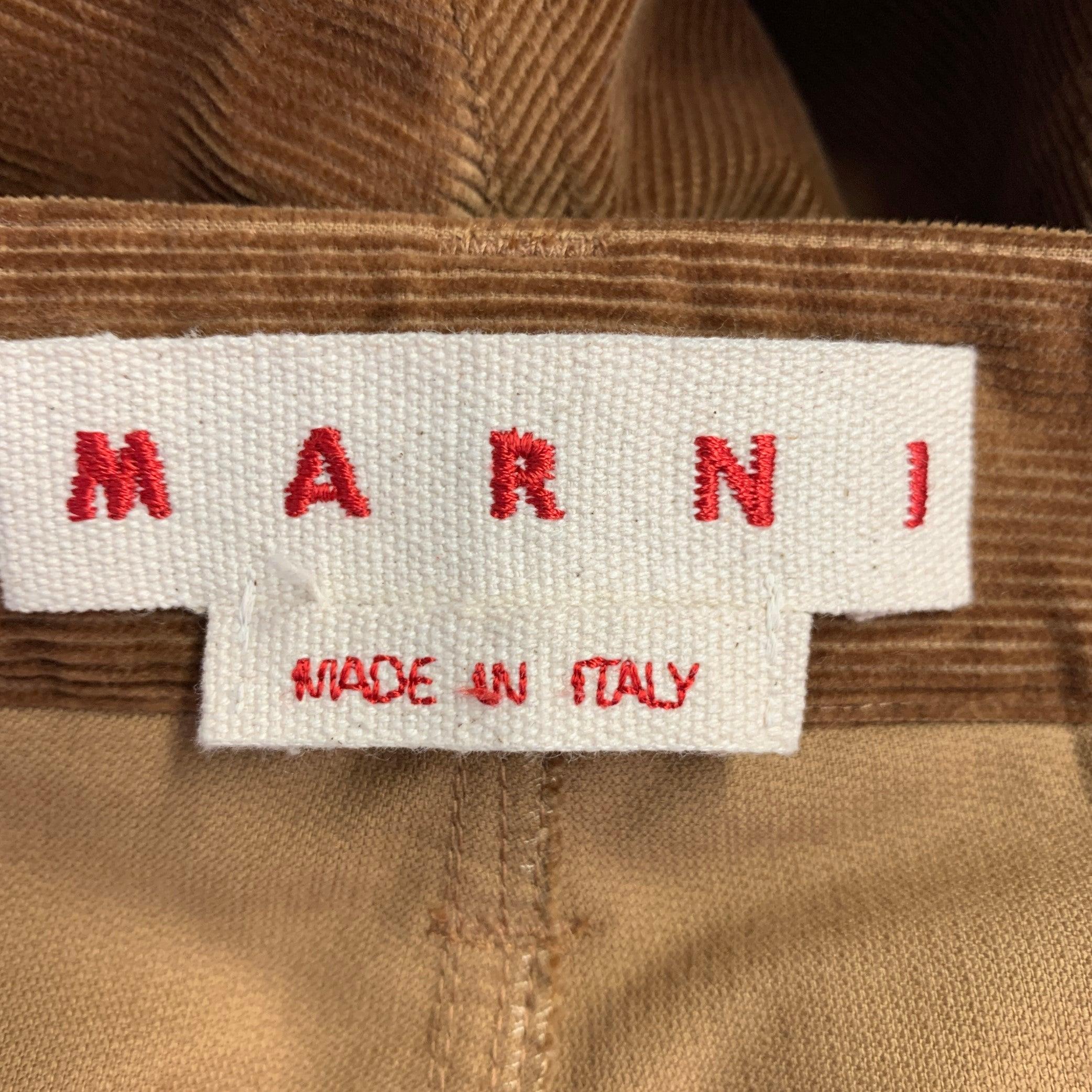 MARNI Size 30 Brown Corduroy Cotton Straight Casual Pants In Excellent Condition For Sale In San Francisco, CA