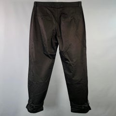 MARNI Size 32 Black Twill Cotton Belted Casual Pants