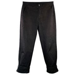 MARNI Size 32 Black Twill Cotton Belted Casual Pants