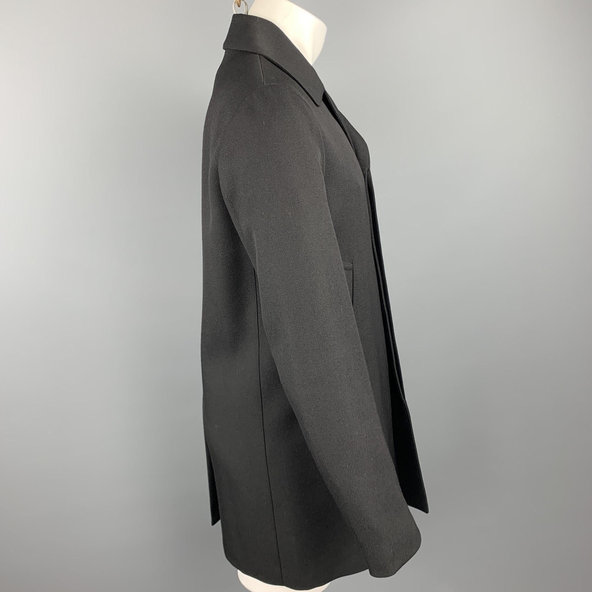 MARNI Size 34 Black Wool Hidden Buttons Coat In Excellent Condition In San Francisco, CA