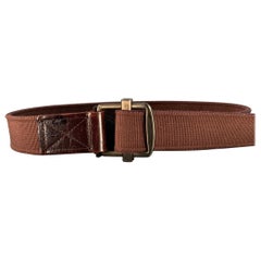Marni Taglia 34 Cintura in pelle marrone e cotone